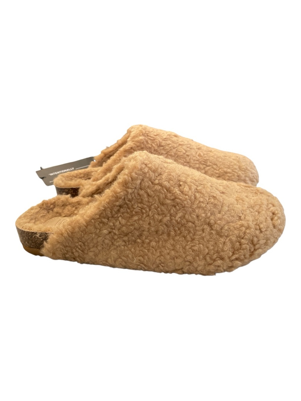 Intentionally Blank Faux-Shearling Apres Slip-On Clog Slipper - Tan size 8 *NWT*